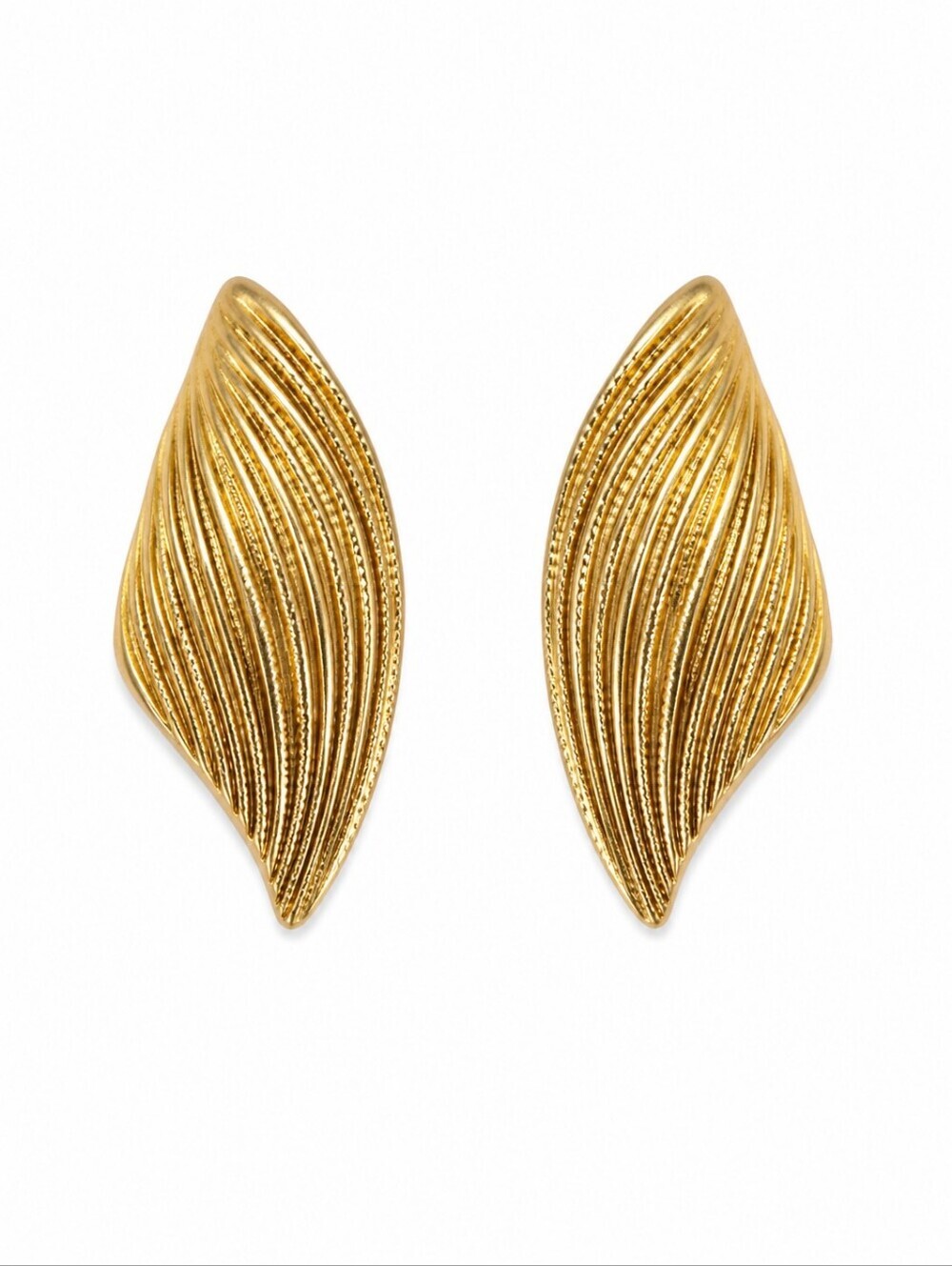 3/$30 Vintage Swirled Wavy Leaf Post Earrings